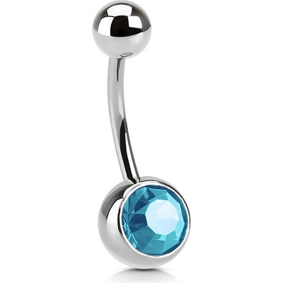 Steel Edge piercing do pupíku chirurgická ocel SENS03 modrá