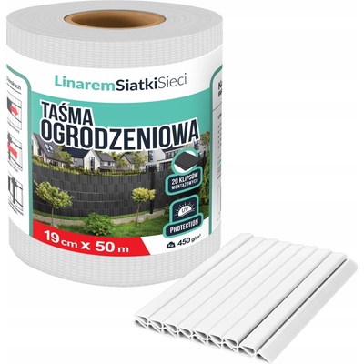 Stínící panelové pásy Linarem SiatkiSieci bílá PVC 19 cm x 50 m 450 g/m2