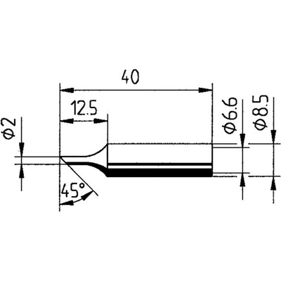 Ersa 0832FDLF pájecí hrot zkosený Velikost hrotů 2 mm Obsah 1 ks