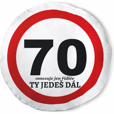 Impar koulatý polštář Ty jedeš dál – 70 let (KULATY-POLSTAR-TY-JEDES-DAL-70)