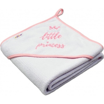 Baby Nellys termoosuška Little princess s kapucí 80 x 80 cm bílá růžová výšivka – Zbozi.Blesk.cz