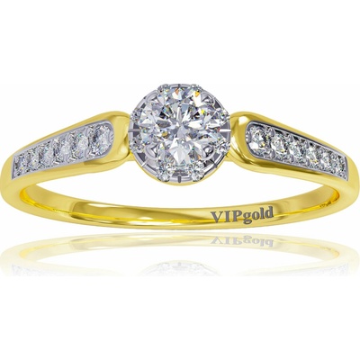 VIPgold Zásnubný prsteň s briliantmi zo žltého zlata R330 48680z