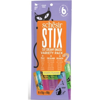 Schesir Cat pochoutka Stix Liquid Snack Variety 6 x 15 g