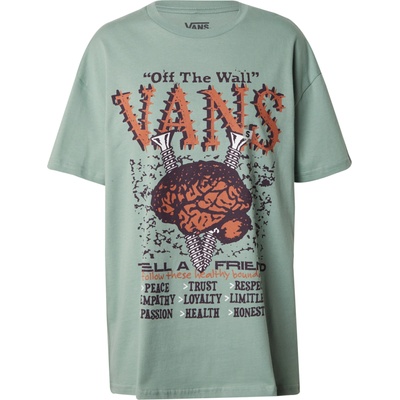 VANS Тениска 'brain jam' зелено, размер s