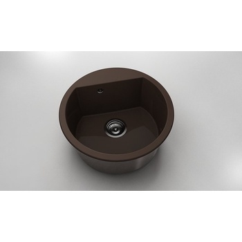 Image 1 of FAT Кръгла мивка Vanguard 223, Polymer marble, 18 Тъмно венге , с включен сифон