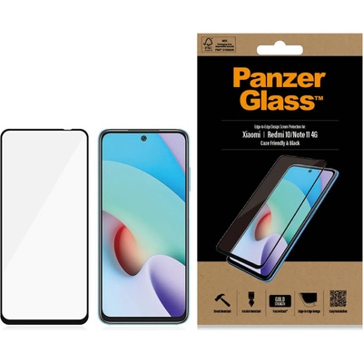 Panzer Стъклен протектор PanzerGlass за Xiaomi Redmi 10 / Redmi Note 11 4G, CaseFriendly - Черно