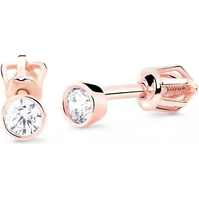 Cutie Jewelllery - Diamonds Náušnice z růžového zlata s diamanty DZ8017R