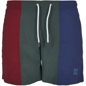 Urban Classics Бански гащета Urban classics Tricolour swimming shorts - Red (Bordeaux / Bottle Green)