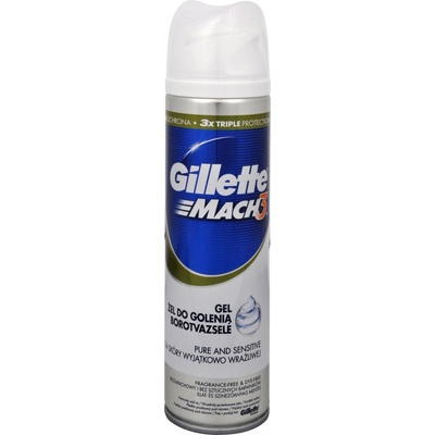 Gillette Mach 3 Pure & Sensitive gél na holenie 200 ml