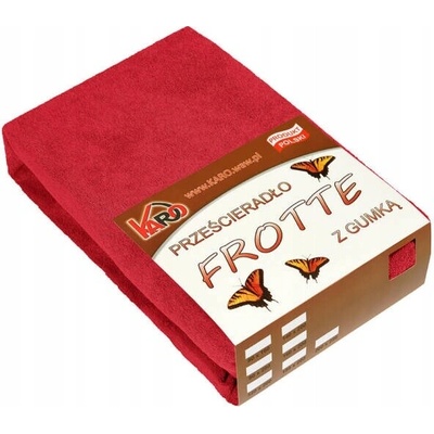 KARO Froté prostěradlo s gumou červené 024 140x200