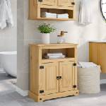 vidaXL Шкаф за баня "Corona" 70x33x80 см бор масив (4013405)