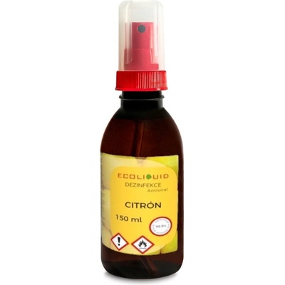 Ecoliquid Antiviral dezinfekce na ruce sprej citrón 150 ml