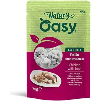 Oasy Cat Natury Soft Jelly Adult Kuřecí filety s hovězím masem v želé 70 g