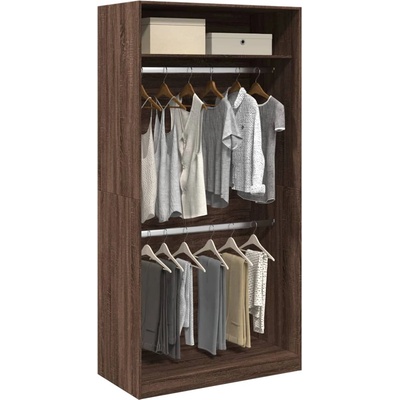 vidaXL Гардероб, кафяв дъб, 100x50x200 см, инженерно дърво (3307807)