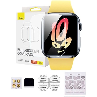 Baseus Комплект от 2 броя защитно покритие с извити ръбове за целия дисплей на Apple Watch 41мм - Baseus NanoCrystal Full Screen Protector Set (P6001510B201-02) (прозрачен) (P6001510B201-02)