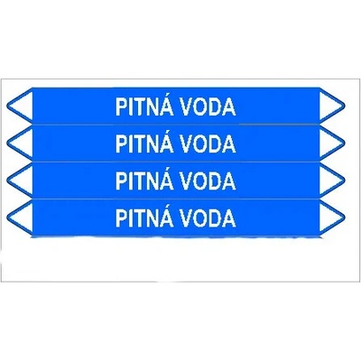 Značení potrubí, pitná voda,4 ks, 250 × 26 mm – Zboží Dáma