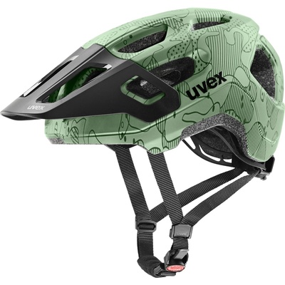 uvex Детска каска за планинско колоездене Uvex Kid's React Jr. Bike helmet - Moss Green Altimeter Matt - размер 52-56 cm (851-1958-0211)