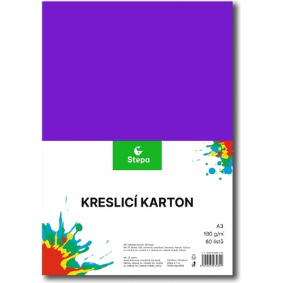 Barevný karton - A3 / 180 g / 60 listů / barevný mix