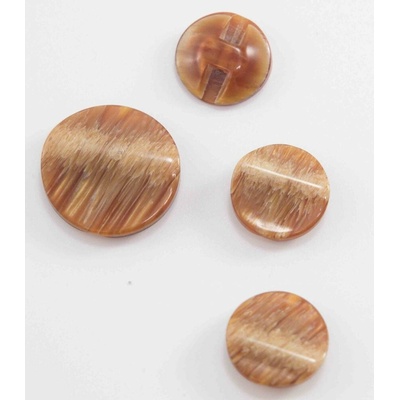 Gombík so spodným prišitím - bežový melír - priemer 1,6 cm