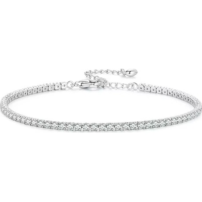 Grace Silver Jewellery stříbrný tenisový náramek se zirkony Nia NR-BSB097/39 stříbrná