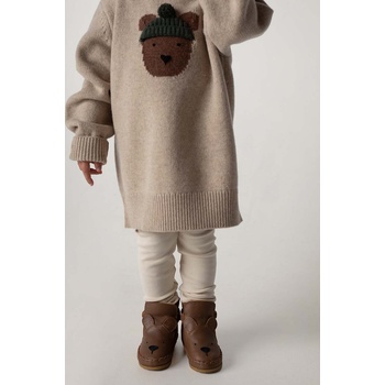 Donsje Бебешки кожени обувки Donsje Kapi Classic Booties Bear (1028001.)