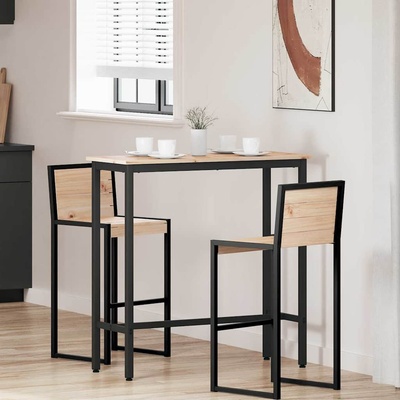 vidaXL Маса Естествен 100 x 40 x 101 см Инженерна дървесина и стомана (873782)