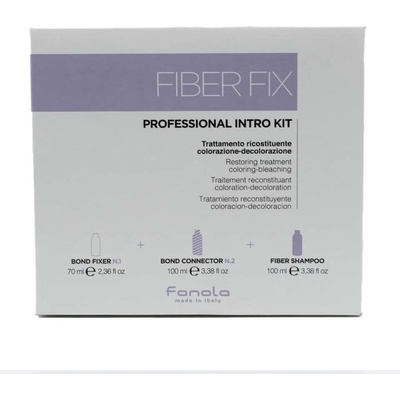 Fanola Fiber Fix Intro šampon 100 ml + péče na vlasy Fiber Fix Bond Fixer Restoring Treatment 70 ml + maska na vlasy Fiber Fix Bond Connector Sealing Cream 100 ml dárková sada