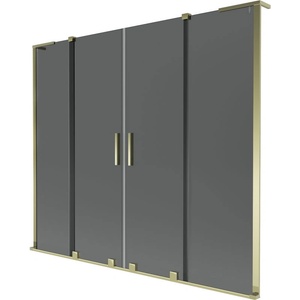 Mexen Velar L Duo екран за вана с 2 плъзгащи крила 170 x 150 см, графит, златен - 896-170-003-42-50 (896-170-003-42-50)