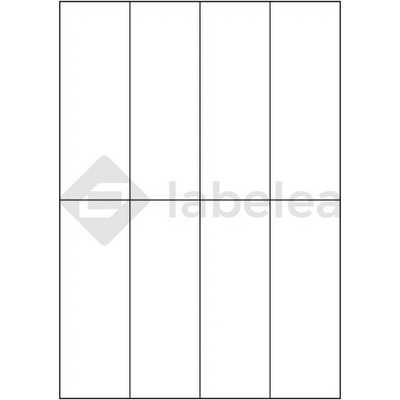 Labelea Samolepiace etikety 52,5x148,5 mm biele papierové, na hárku A4, pre laserovú a atramentovú tlač, Farba etikiet Biela, Počet hárkov v balení 100 EPY052148W008S