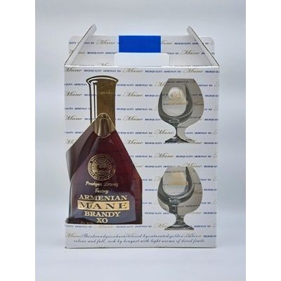 Mane Brandy 40% 8 x 0,5 l (dárkové balení 2 sklenice)