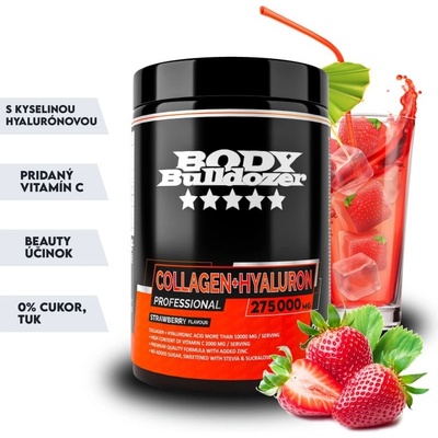 BodyBulldozer Collagen + Hyaluron Professional jahoda 300 g