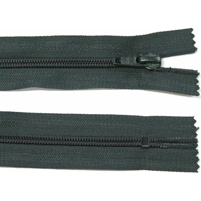Spirálový zip no.5 nerozepínací 16cm tmavě zelený