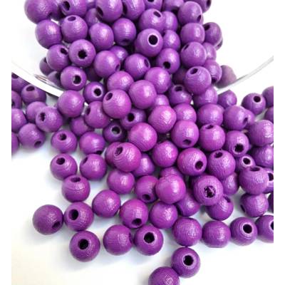 Detoa dřevěné korálky fialové 6 mm 10 ks
