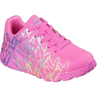 Skechers dievčenská rekreačná obuv -Uno Lite Metallic Joy Jr hot pink