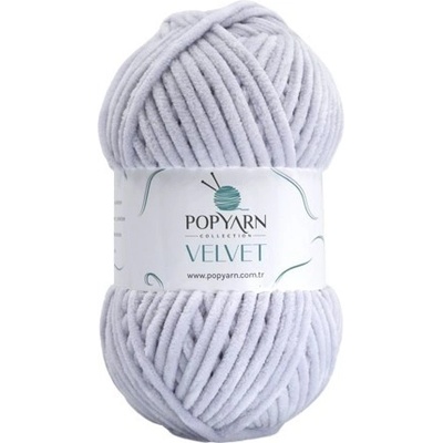 POPYARN Pletací příze Velvet B026 - šedá