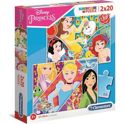 Clementoni Disney princezny 2 x 20 dílků