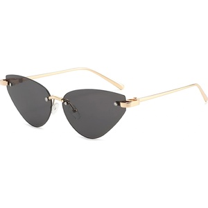 Techsuit Слънчеви очила Techsuit Premium Sunglasses (S099) - дамски, котешко око, без рамка - Златист / Черен (KF2364767) Слънчеви очила