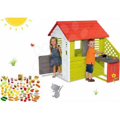 Smoby set domeček Pretty Nature a Écoiffier sada potravin Chef 810702-20