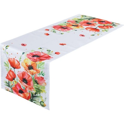 decoDoma Běhoun s potiskem ČERVENÉ VLČÍ MÁKY 40x110 cm