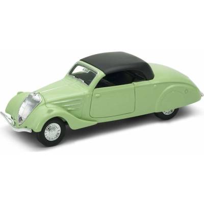 Welly 1938 Peugeot 402 model biely s čiernou strechou 1:34