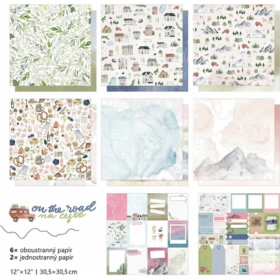 PAPERO AMO ♥ Sada scrapbookových papírů 12"x12" - NA CESTĚ