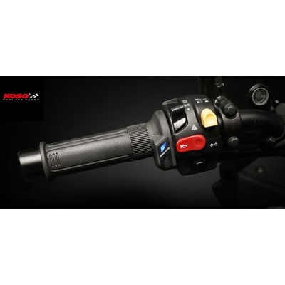 KOSO PREMIUM gripy vyhřívané s ovladačem 22mm/25mm `7/8-1` délka - 120mm integrovaný ovladač 5 úrovní vyhřívání (OF691) (EL)