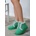 Erbil Shoes Дамски велурени боти с връзки - Зелени #407969 (407969_Зелен)