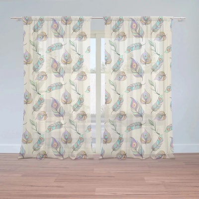 Záclony Paví peříčka: 2 ks - 150x250 cm - Sablio