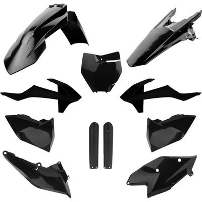 POLISPORT kompletní sada plastů (FULL KIT) KTM EXC/EXC-F TPI 17-19 v sadě kryt světla (8666800002) a kryty tlumičů (8398600003) barva černá