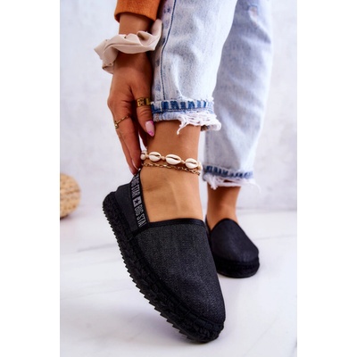 Big Star Shoes Dámské espadrilky černá šedá