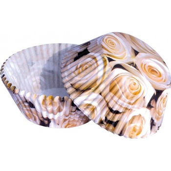 Alvarak košíčky na muffiny Bílé růže 50ks 3,2x5 cm