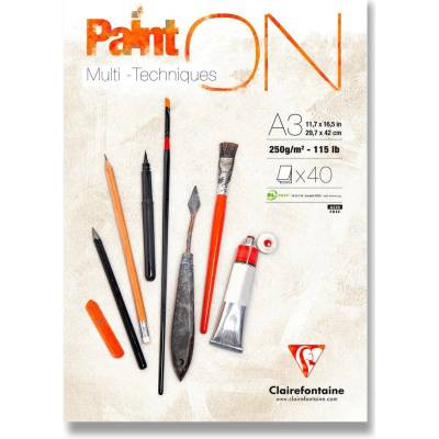 Clairefontaine Paint'ON White - blok - A3, 40 listů, 250 g