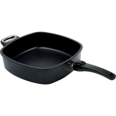 SKK Titanový čtvercový hrnec 28 x 28 cm Excelent s diamantovým povrchem – výška 8 cm, s rukojetí a bočním uchem new