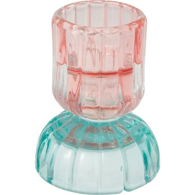 Green Gate Розов и зелен стъклен свещник - Green Gate (GLACAHUD1906)